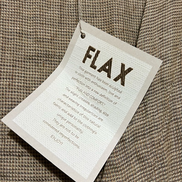 FLAX DESIGNS NEW BROWN LINEN JACKET  SIZE 3G NWT - Picture 3 of 5